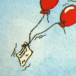 Ballonpost (Grußkarte, Aquarell mit Tusche)