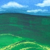 Grüne Hügel (70 x 30 cm, Acryl auf Leinwand)