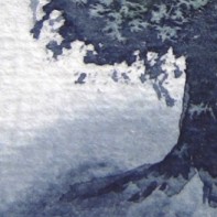 Baum in Blau (12 x 8,5 cm)