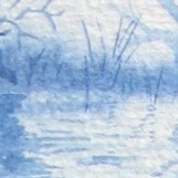 Seenlandschaft in Blau (12 x 13 cm)