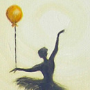 Öl - Der Orangen Luftballon IV (30 x 30 cm)