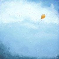 Öl - Der Orangen Luftballon II (30 x 30 cm)